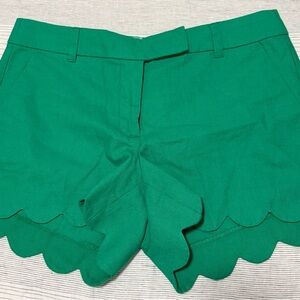 Green Scalloped J. Crew Women Shorts